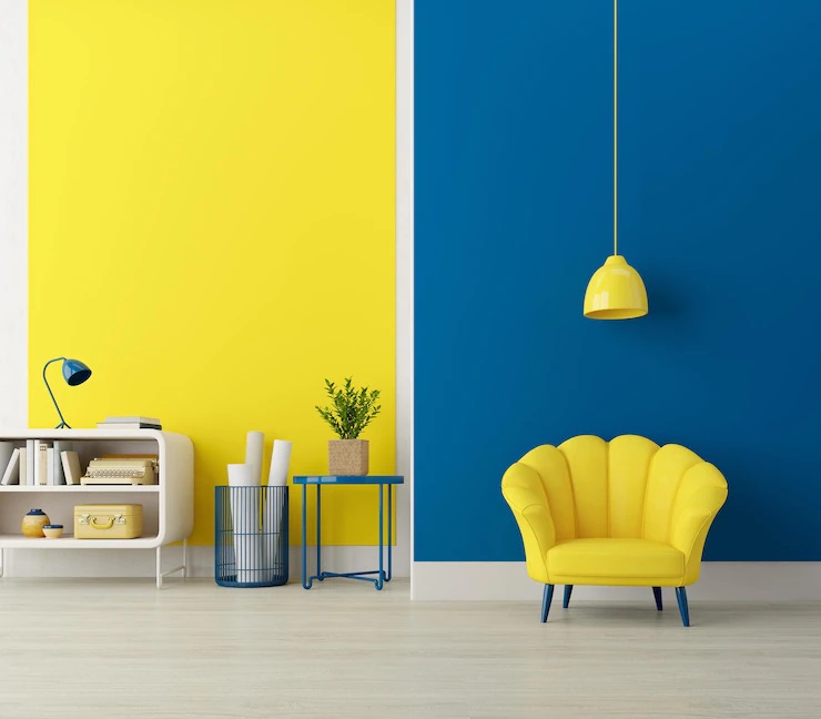 Kombinasi warna Kuning Biru