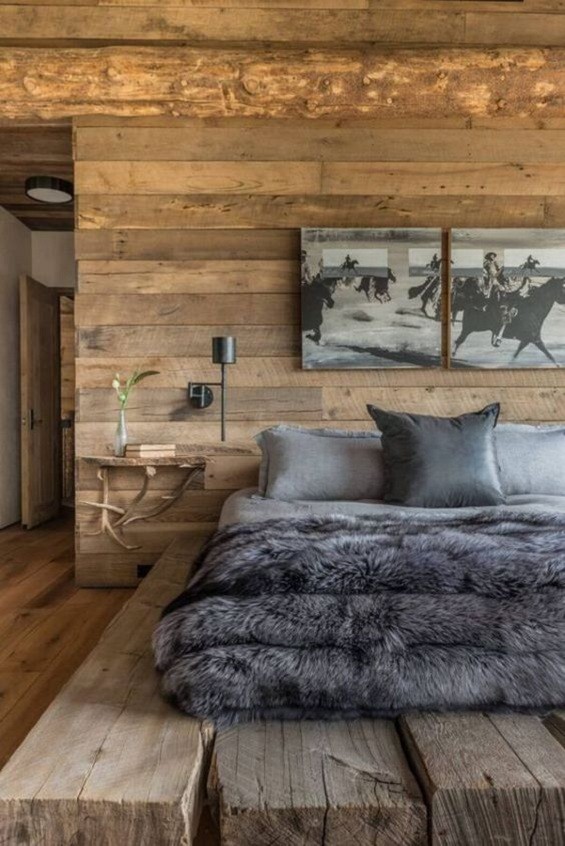kamar tidur motif kayu