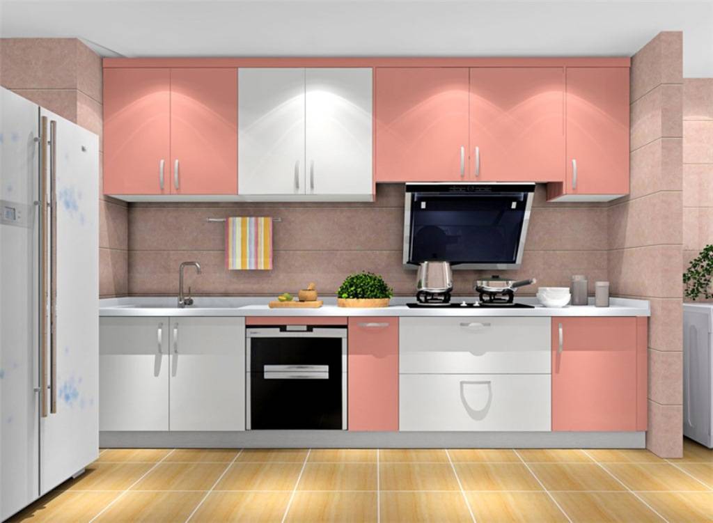 dapur warna merah muda