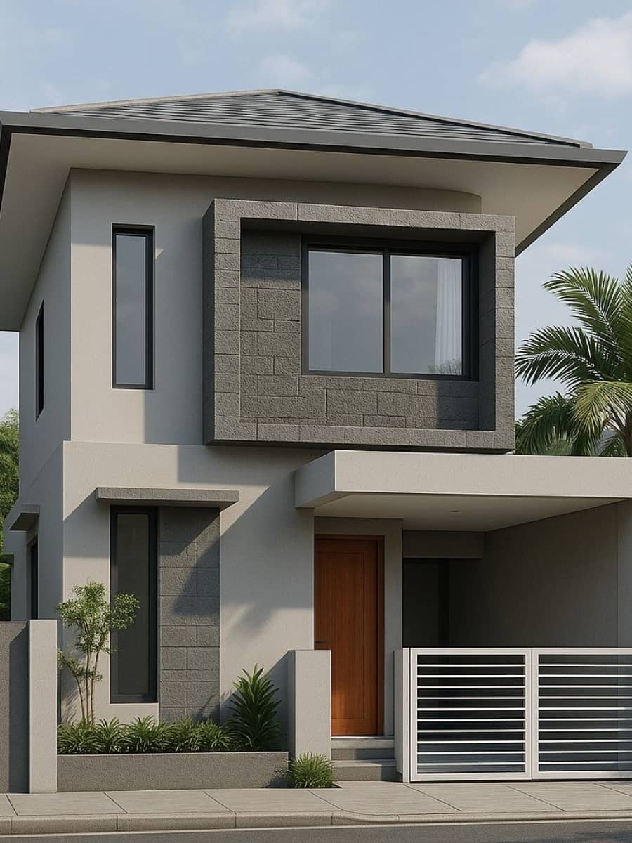 Model Rumah Sederhana dengan Batu Alam