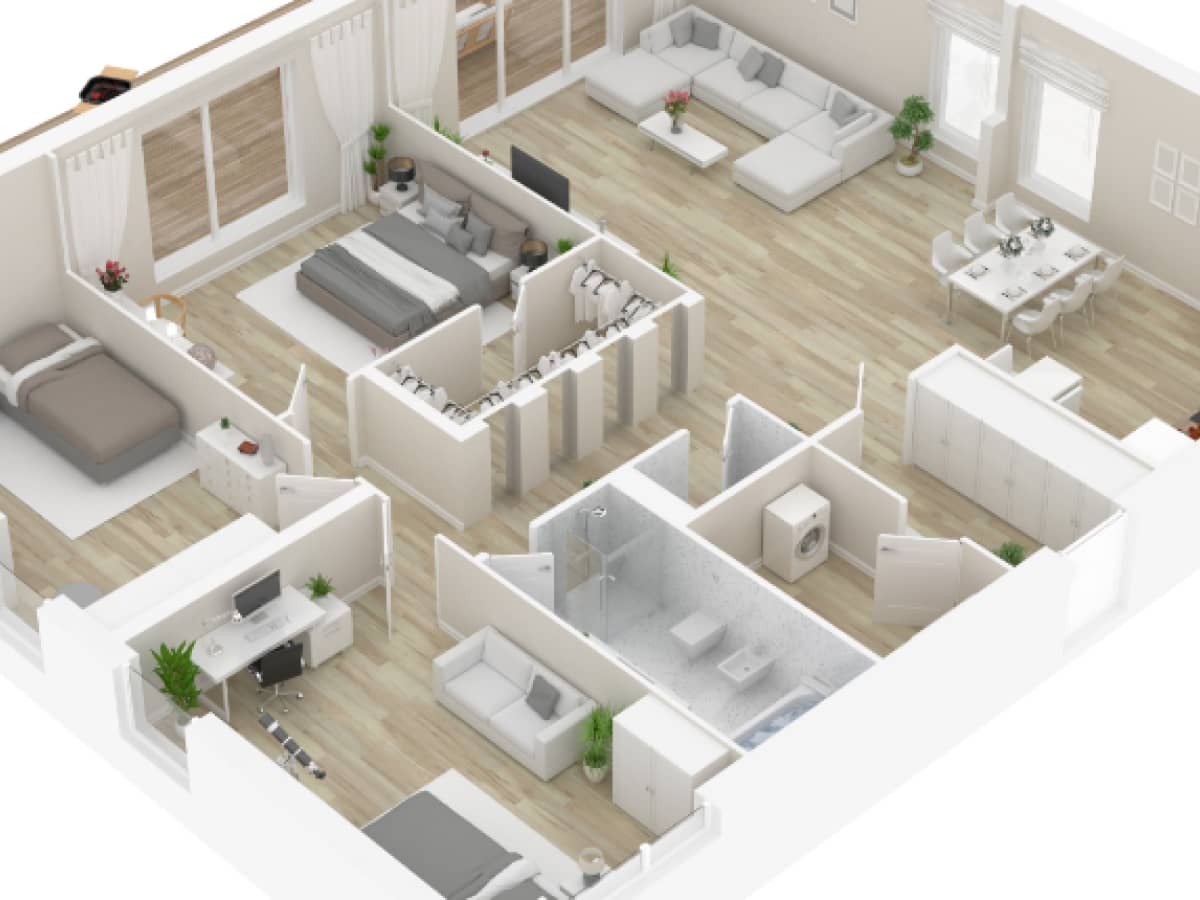 Desain Rumah 3 Kamar dengan Zonasi Rapi dan Terbuka