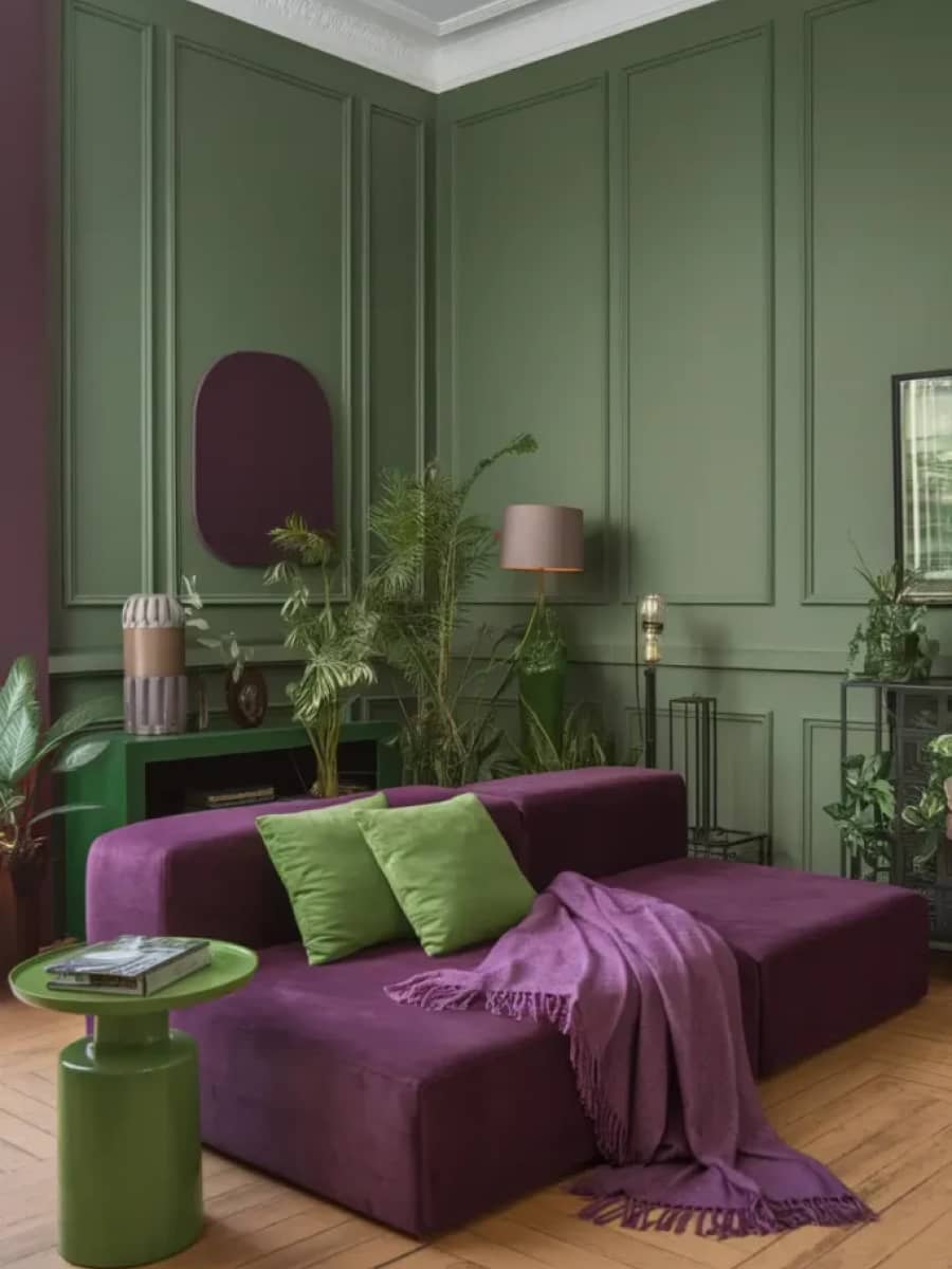 cat rumah warna hijau + Dark Purple
