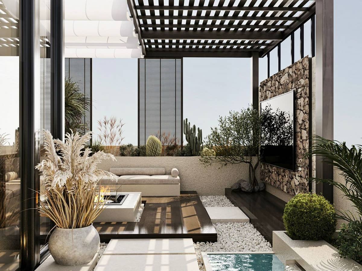 Rumah 2 Lantai Modern Rooftop Garden untuk Relaksasi