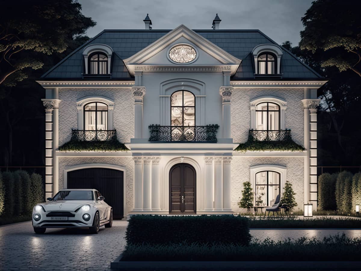 Desain Rumah Mewah 2 Lantai Gaya Eropa yang Menawan