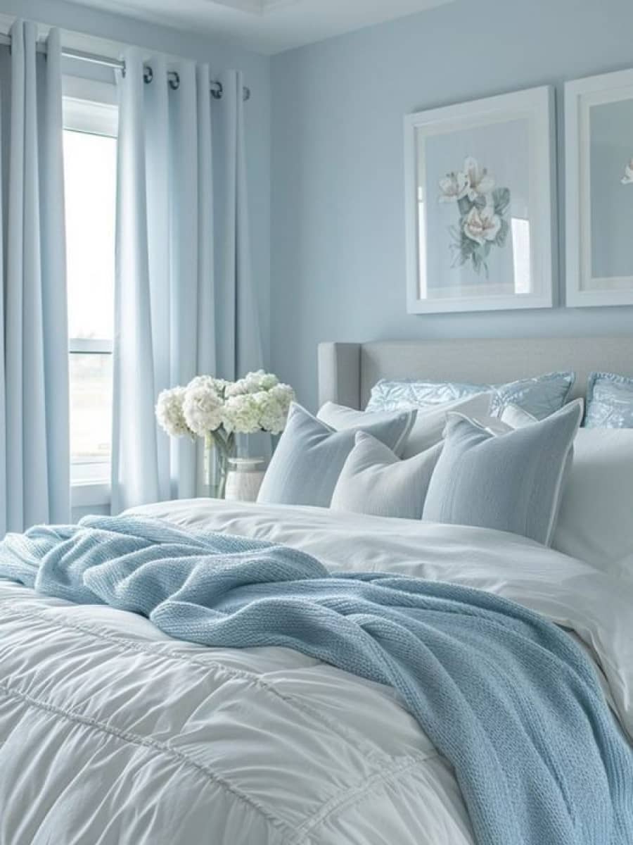 Kamar Biru Pastel yang Tenang